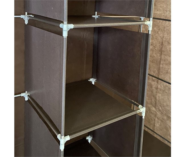 Armario Vestidor Tela Con Puertas Cremallera Nyana Home Marron