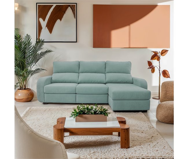 Chaise longue convertible en cama tela APRIL Verde