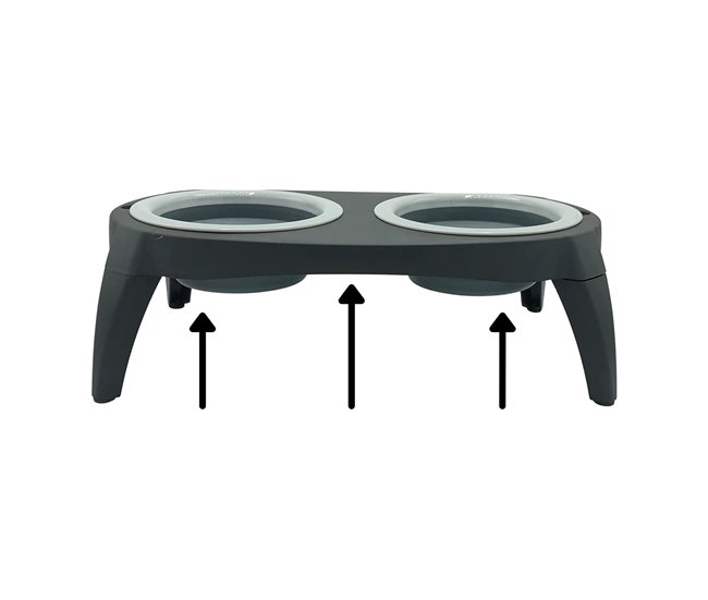 Well home comedero doble plegable para mascotas, silicona, antideslizante Gris