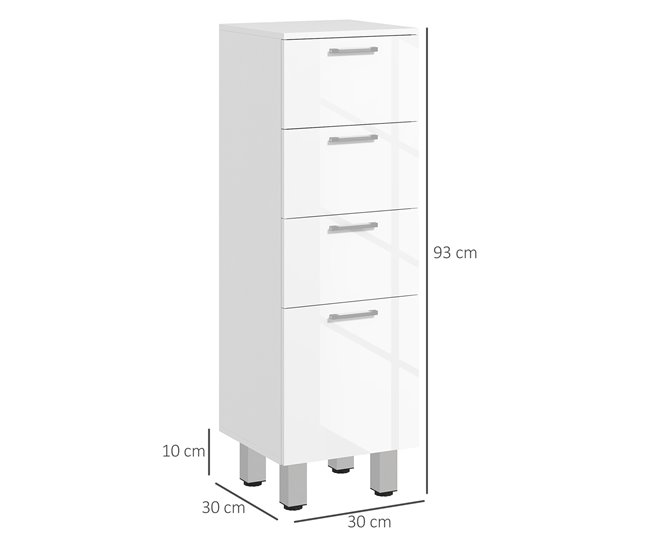 Mueble Auxiliar Baño Melamina de Madera kleankin, hogar - baño Blanco