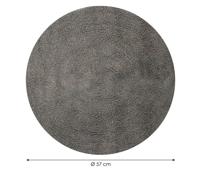Alfombra de Baño Circular 57x57 Gris Oscuro