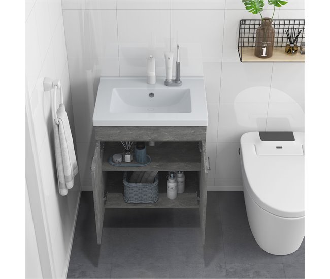 Mueble de Baño Melamina de Madera; Cerámica kleankin 60 Gris