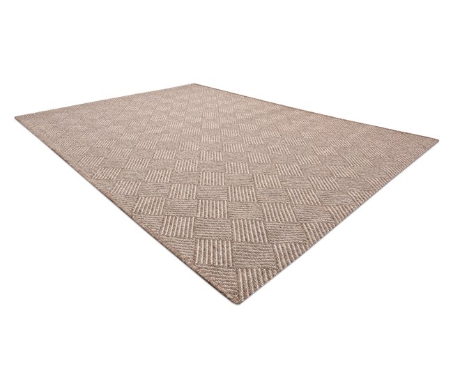 Alfombra HOUSE sisal 40350 Diamantes Tejido plano efecto lanoso 80x150 Beige
