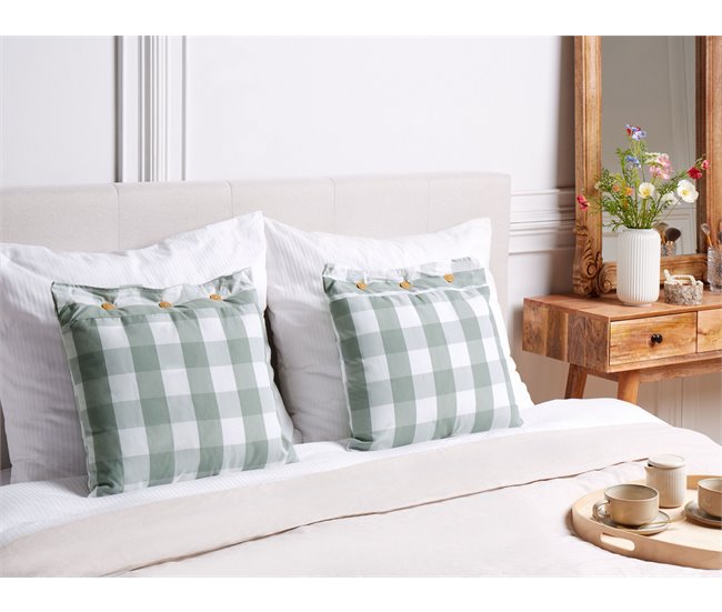 Beliani Cojín decorativo TAMNINE 45x45 Verde Oscuro