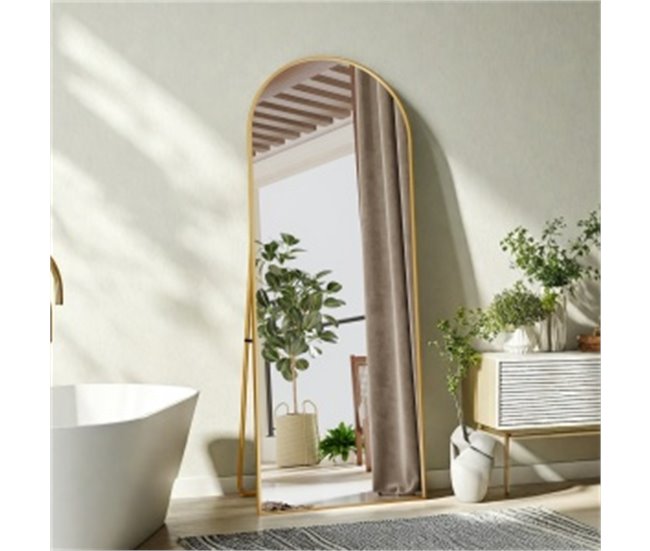 Espejo de suelo, de pared, inclinable, para salón 60x165 Dorado