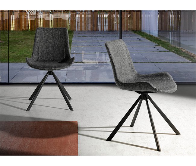 ANGEL CERDA Silla giratoria tela gris oscuro Gris