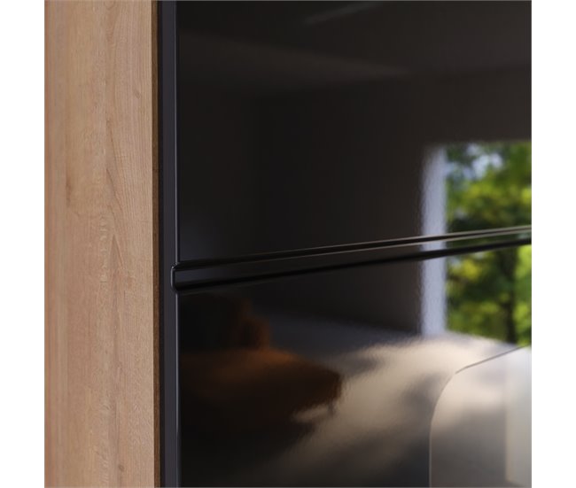 Vitrina de 2 puertas MONTREAL Negro/ Madera