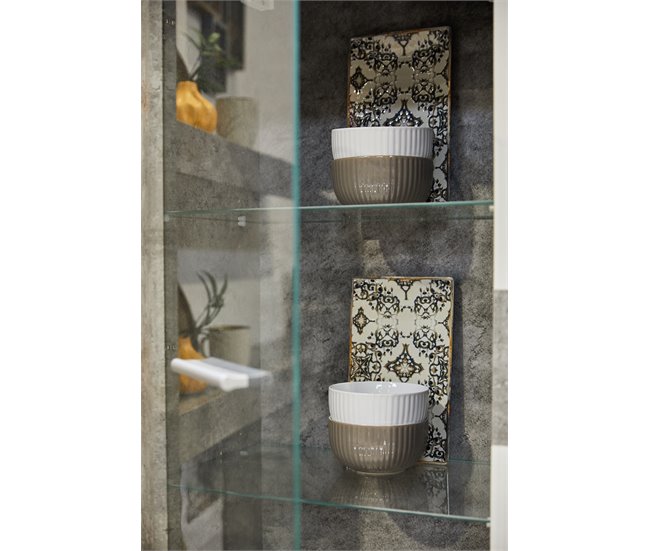 Mueble de salón AKRON Blanco/ Gris