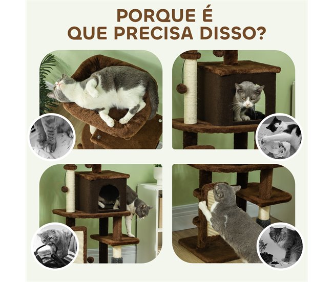 Árbol para Gatos Aglomerado de Madera PawHut Marron