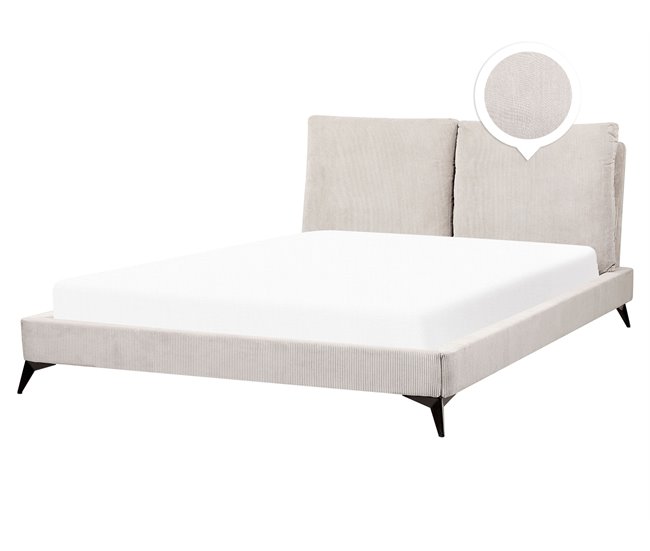 Beliani Cama con somier Pana MELLE 175x240 Beige