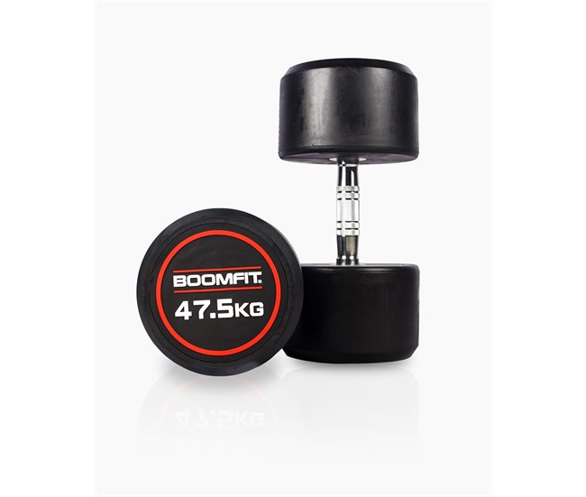 Mancuernas Redondas 47,5Kg (Pareja) - BOOMFIT Negro