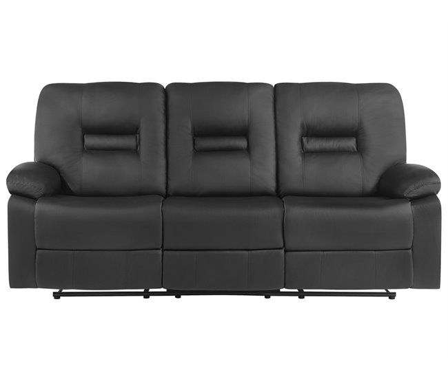 Beliani Sofá de 3 plazas Piel sintética BERGEN Marron