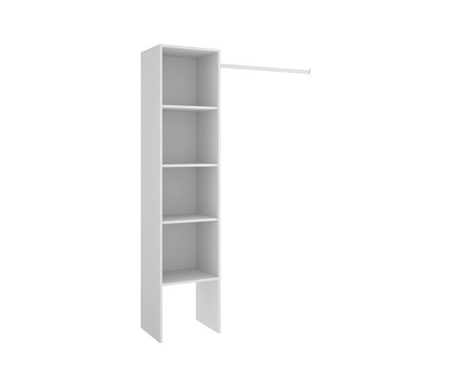 Guarda-roupa grande com efeito de madeira 138 Blanco