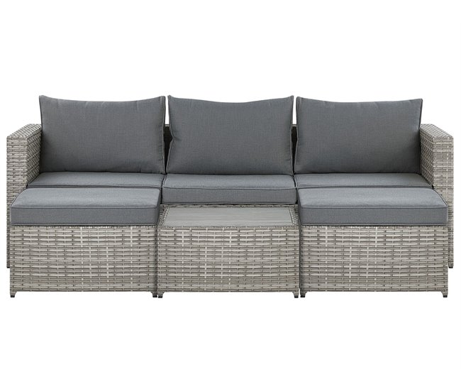 Beliani Conjunto de jardín SABBIA Gris Claro