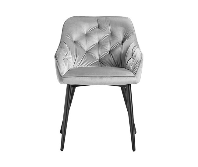Silla Salle Terciopelo Gris Claro