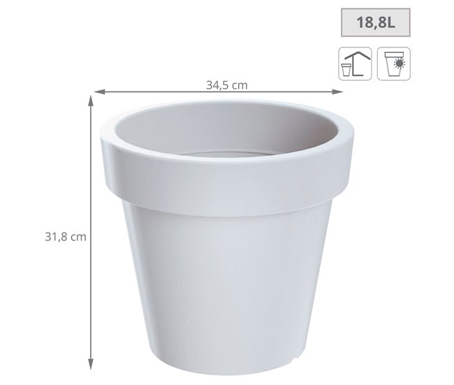 2x Maceta de plastico Lofly Blanco