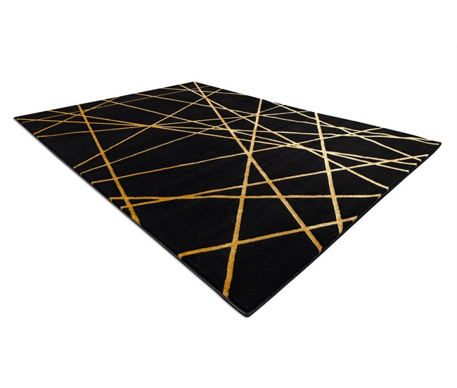 Alfombra GLOSS moderno 406C 86 elegante glamour art deco 140x190 Negro