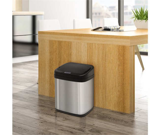 Cubo de Basura Acero Inoxidable, PP HOMCOM, hogar - cocina Gris