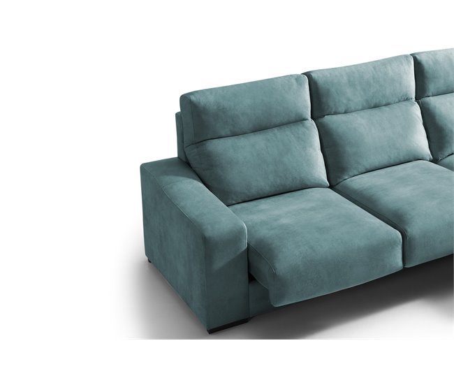Chaise longue 4 plazas con 3 puffs FULL Azul Medio