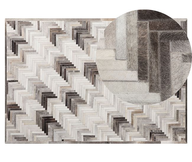 Beliani Alfombra de pelo corto ARSUZ 140x200 Gris Oscuro
