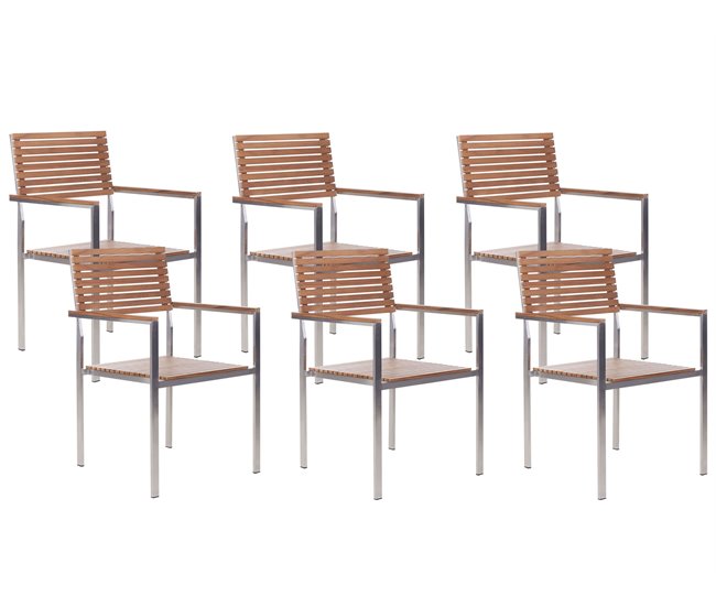 Beliani Conjunto de comedor VIAREGGIO Madera Clara