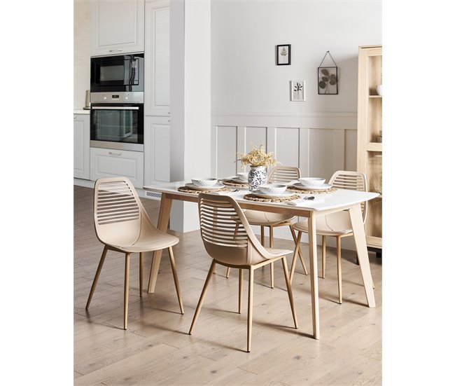 Beliani Silla de comedor MONTELLO Beige