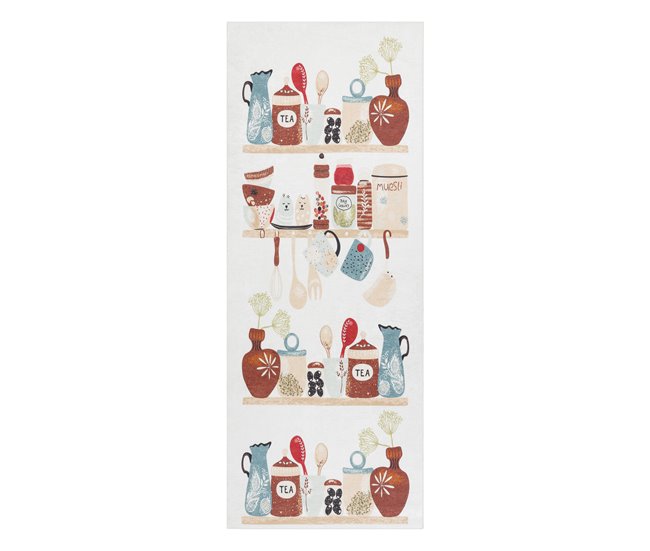 Alfombra lavable ANDRE 1299 Platos para la cocina Beige