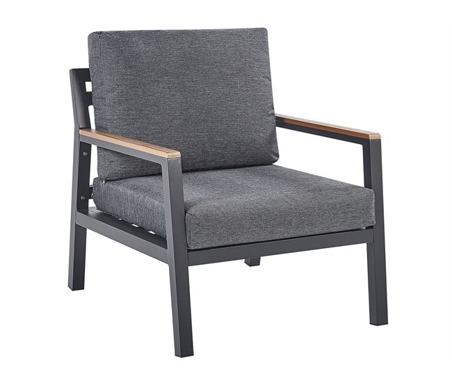 Beliani Conjunto de jardín Aluminio DELIA Gris Oscuro