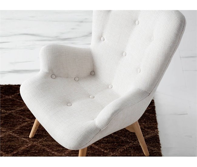 ANGEL CERDA Sillón tapizado tela capitoné Beige