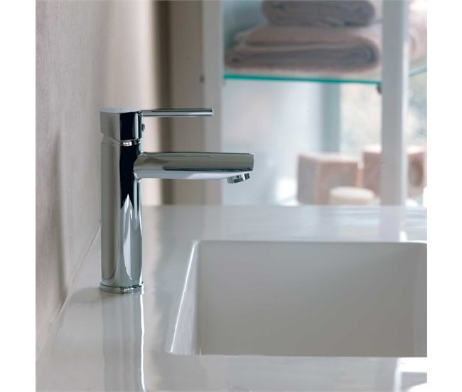 Grifo de Lavabo Monomando con Sistema S2 de Ahorro de Agua Cromo