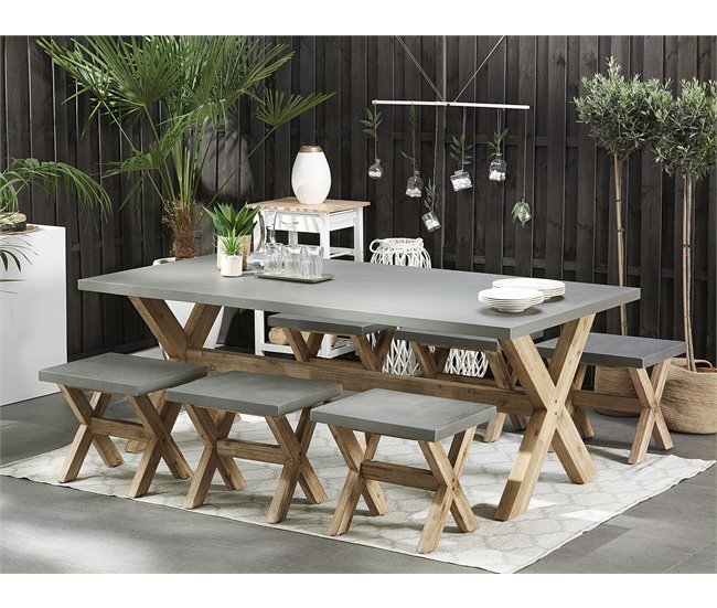 Beliani Conjunto de comedor OLBIA Gris