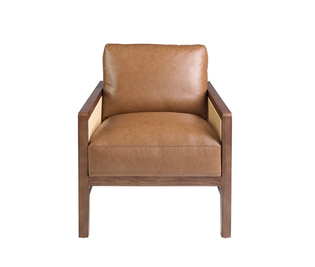 ANGEL CERDA Sillón piel marrón Nogal