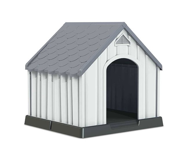 Caseta de Resina para Perros Thinia Home Negro/ Gris