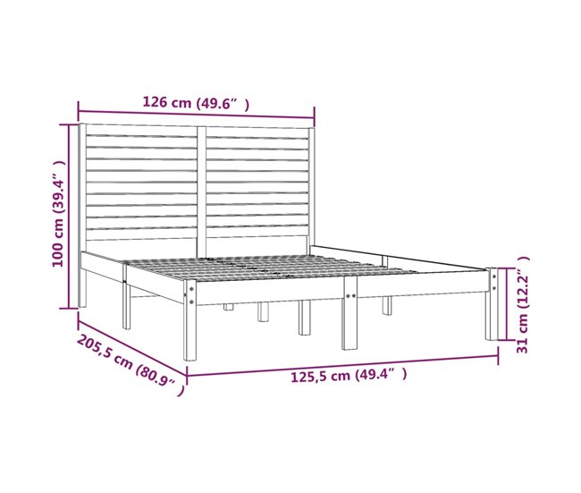 Estructura de cama 120x200 Natural