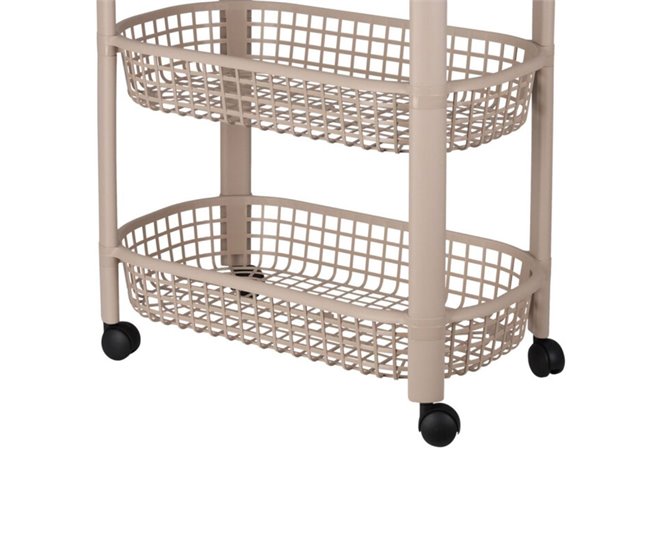 Well Home Carro de cocina con 4 ruedas Beige
