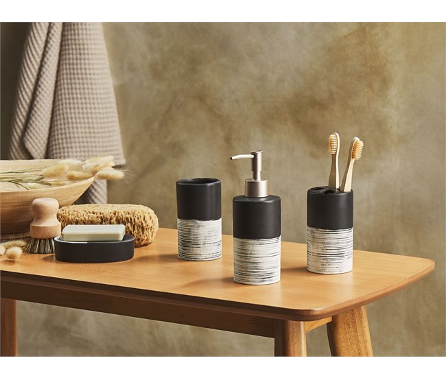 Beliani Conjunto de accesorios de baño CORO Beige