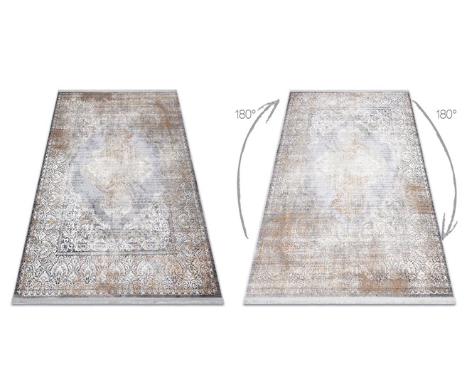 Alfombra LUCE 80 moderna Ornamento vintage Structural 154x220 Gris