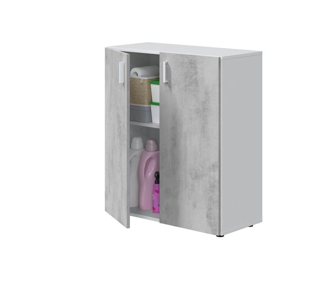 Armario Multiusos 80x92cm Blanco/ Gris