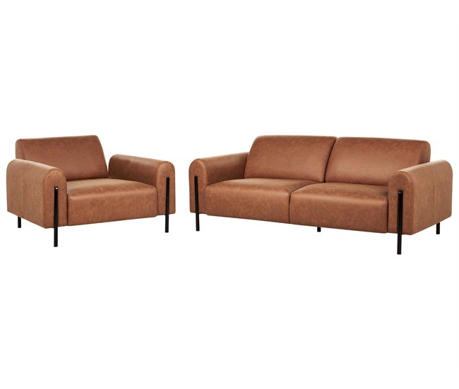 Beliani Conjunto de sofás ASKIM Dorado