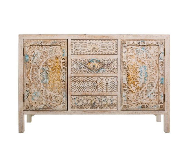 Aparador de madera tallada Azul