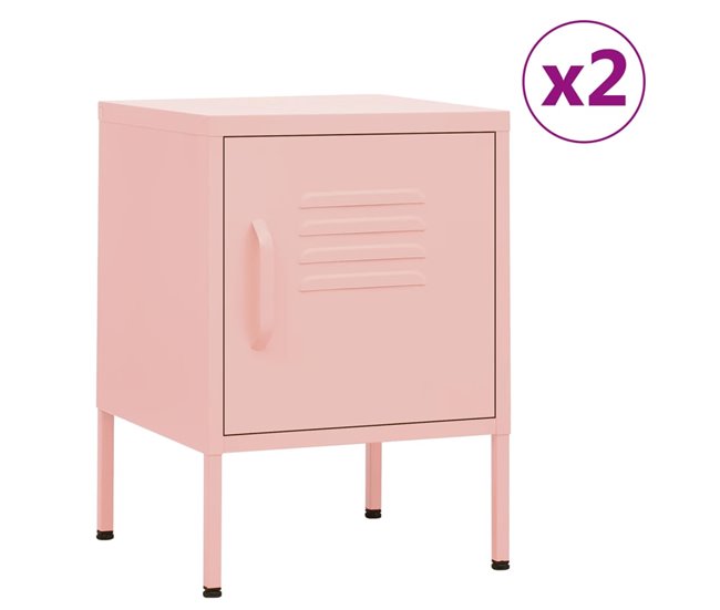 2 Mesitas de Noche 35 Rosa