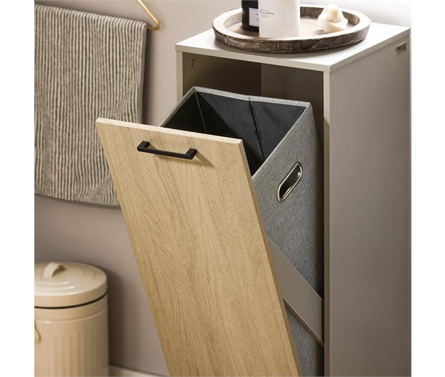 Cesto para Ropa Sucia con 1 Cesta BZR132-NG SoBuy Gris
