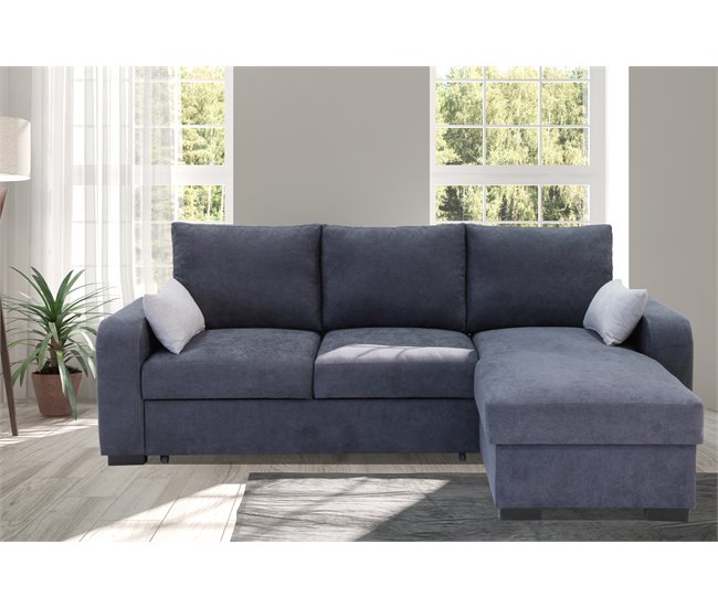 Chaise longue reversible con cama BROADWAY color gris oscuro Gris Oscuro