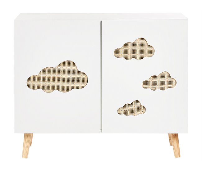 Beliani Aparador CLOUDY Blanco/ Madera