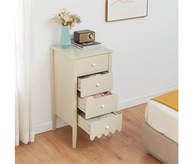 Cajonera Luspoo 4 cajones MDF [en.casa] Blanco