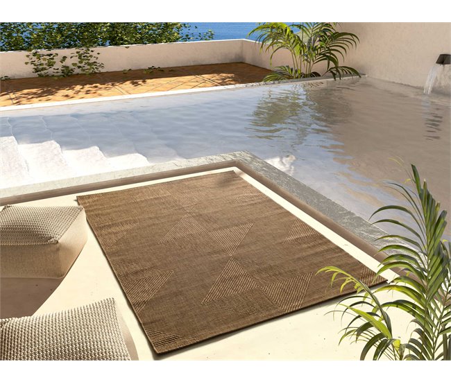Alfombra de interior/exterior efecto yute GUINEA - ATTICGO 80x150 Natural