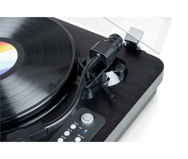 Tocadiscos Bluetooth con altavoces integrados Negro