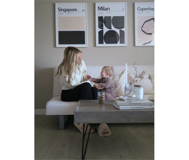 Beliani Mesa de centro WELTON 60x100 Gris Oscuro