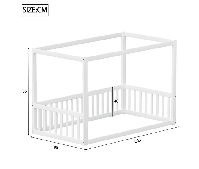 Camas infantiles 95x205 Blanco