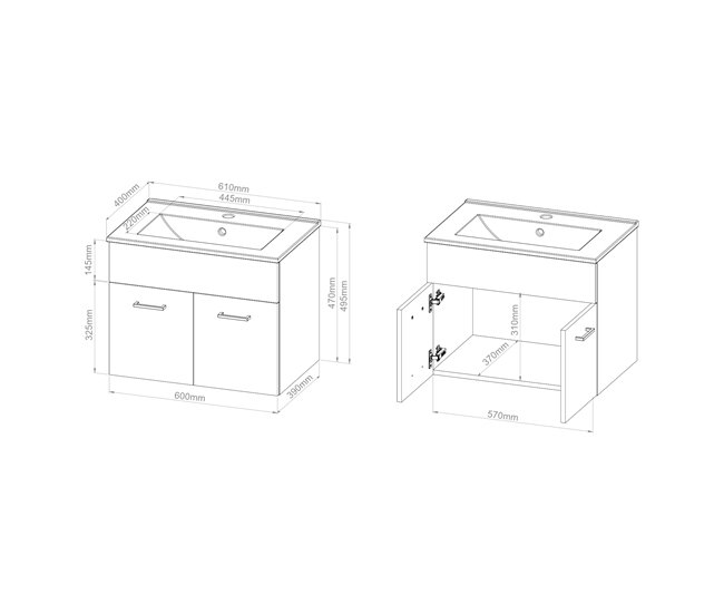 Conjunto de muebles de baño Krildihana 3 piezas [en.casa] 30 Blanco